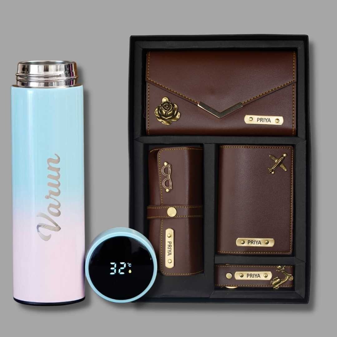 Personalized Premium Gift Hamper for Women with Customized Wallet & Smart Bottle | gifti5