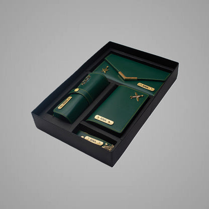 Personalized Elegant Gift Hamper for Her with Name Engraved Wallet & Smart Bottle | gifti5