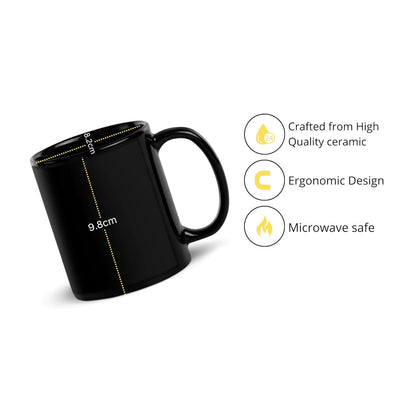 Black Name Mug – Customized Cup for Gift, Personalized Black Coffee Cup for Gift, Office Coffee Mug for Men and Women, Customized Coffee Mug with Name, Unique Printed Mug
