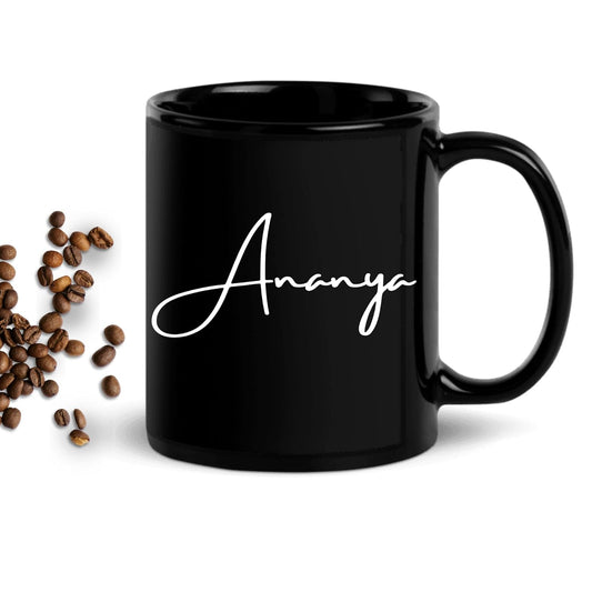Black Name Mug – Customized Cup for Gift, Personalized Black Coffee Cup for Gift, Office Coffee Mug for Men and Women, Customized Coffee Mug with Name, Unique Printed Mug
