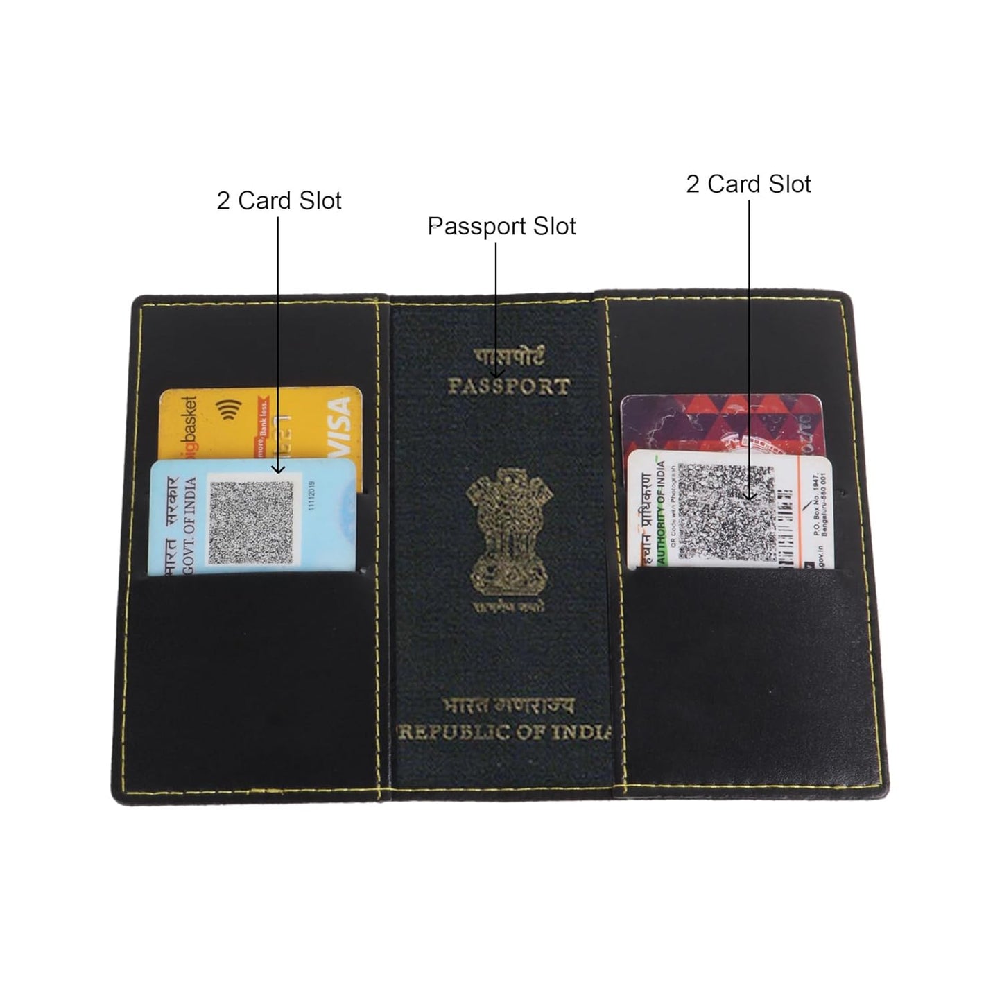 Men Gift Combo of 5 - Customized Wallet, Name Key Ring, Passport Cover & Customized Eye Wear Cover with Name and Charm & 1 Hot & Cold Flask Smart Temperature Bottle 500ml