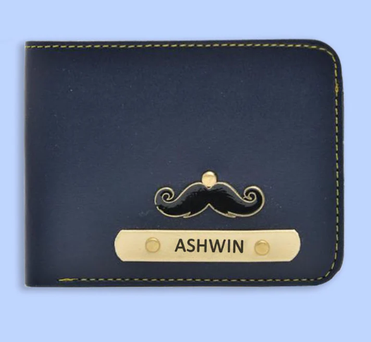 Customized Faux Leather Wallet (Blue)