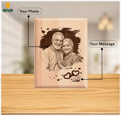Customized Engraved Wooden Photo Frame | Personalized Family Plaque by Gifti5